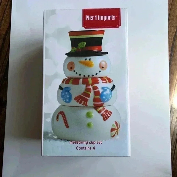 Pier 1 Other - Pier1 Imports Snowman Measuring Cup Set - NEW IN BOX!